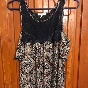 Cold shoulder Maurice’s top.